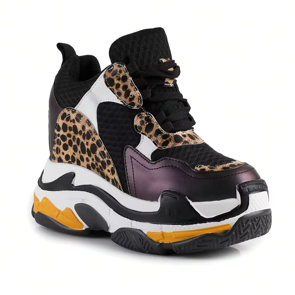 Women's Color And Elevated Fashion Wedge Platform Sneakers Blue  Casual    Outdoor    All Season